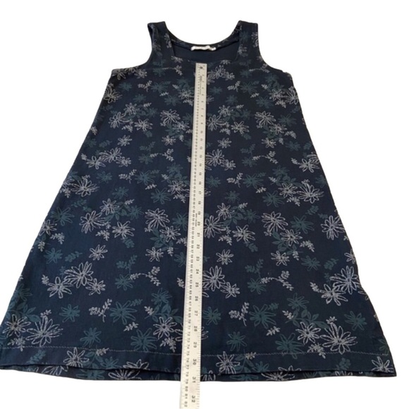 Fresh produce 100% cotton dress sleeveless jumper dark blue floral prints medium - Picture 8 of 14